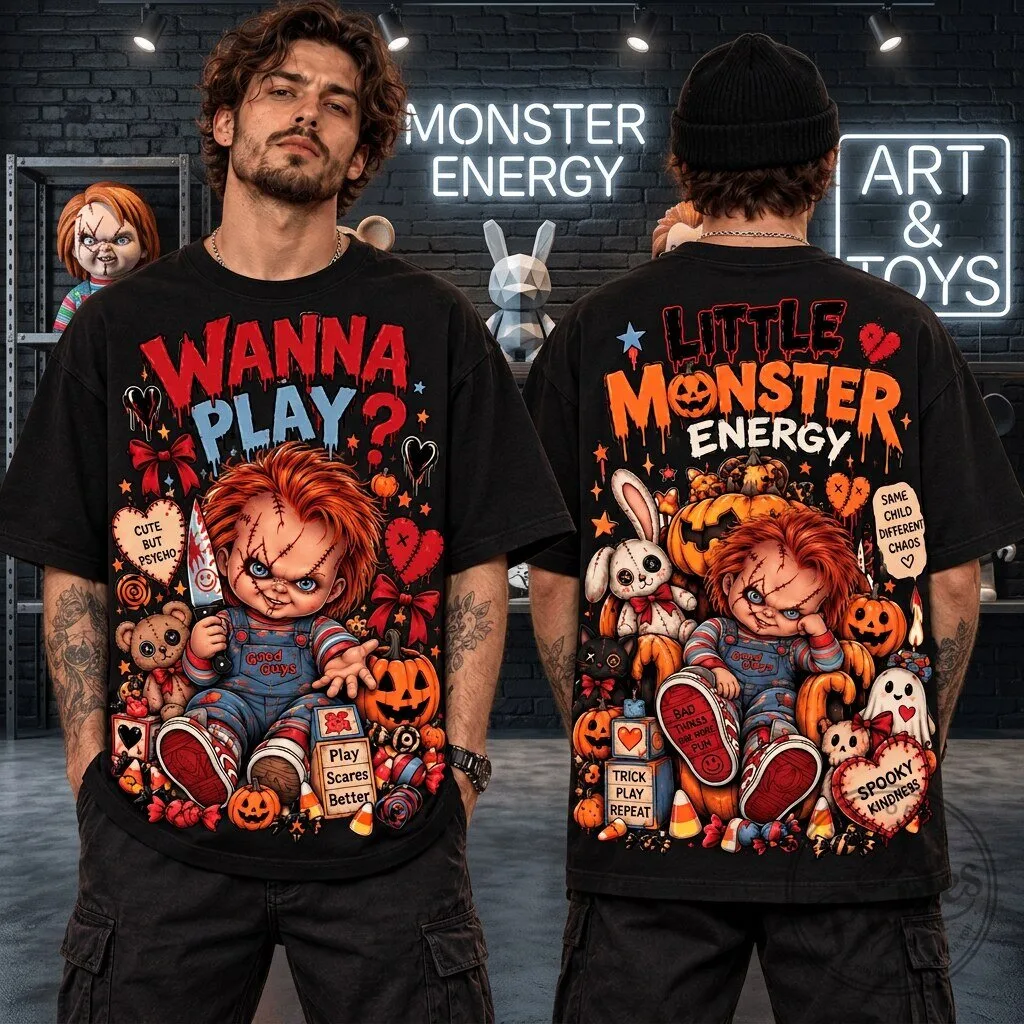 Chucky Little Monster Halloween 3D Shirt For Fans 7 Chucky Little Monster Halloween 3D Shirt For Fans product design shown in a detailed view