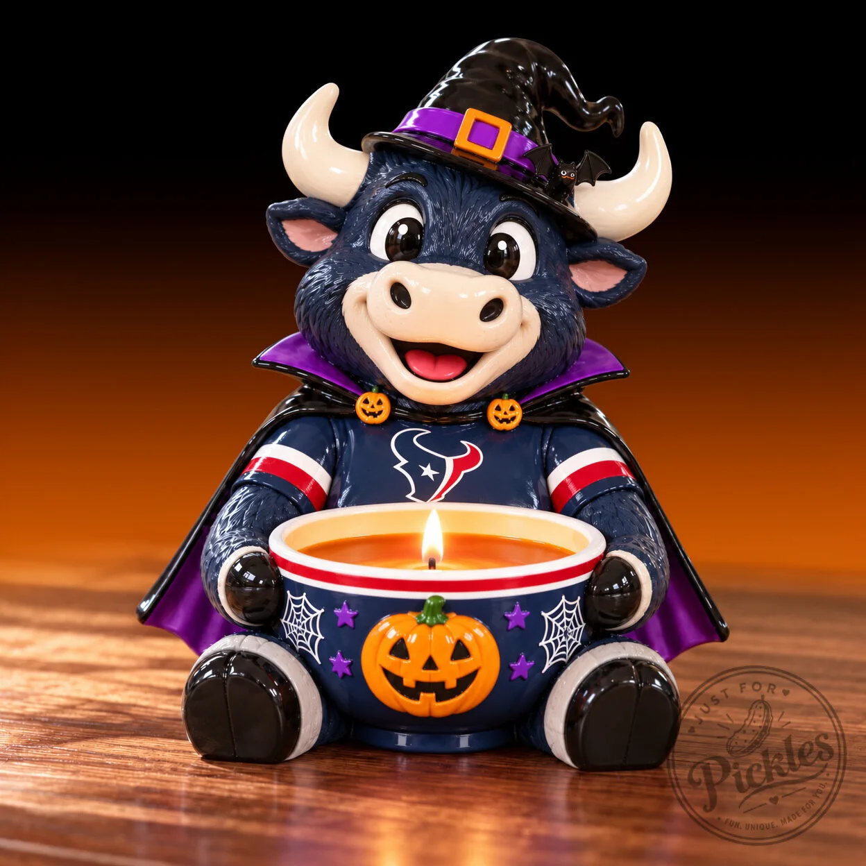 HTX Halloween Candle Holder – Spooky Game Day Decor