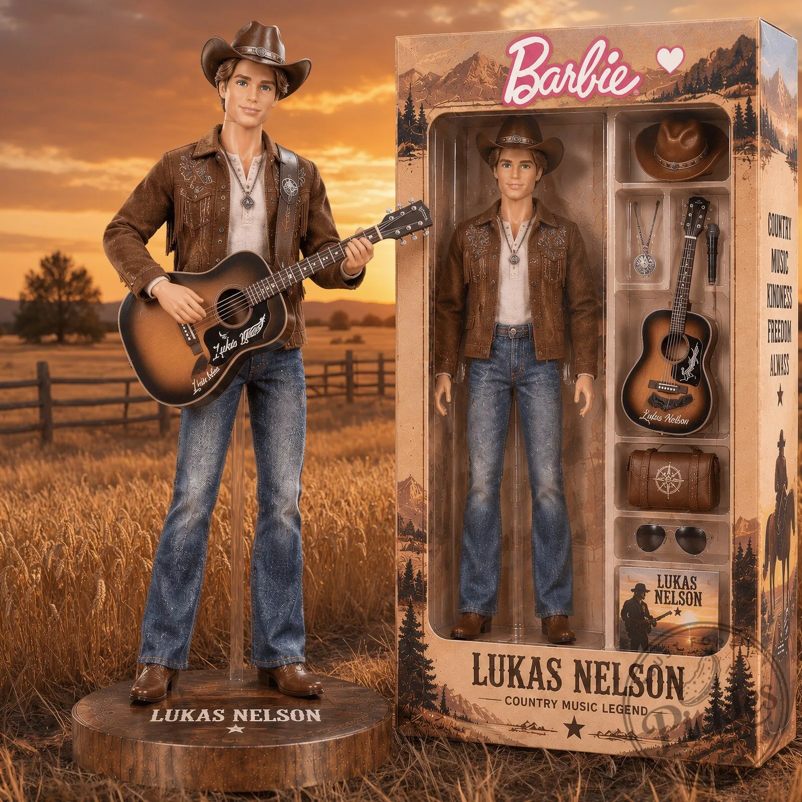 Barbie Signature Lukas Nelson Collector Doll – Country Music Legend Set