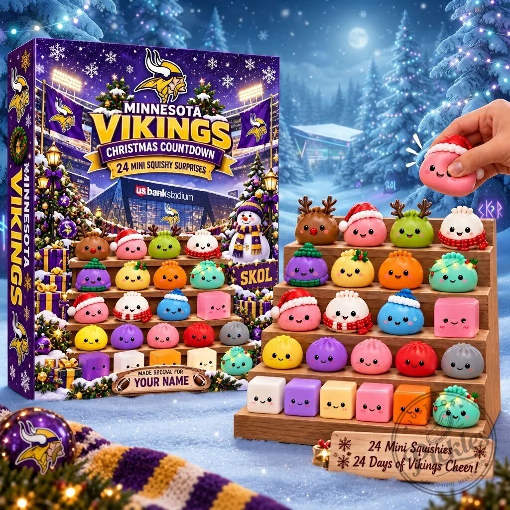 Minnesota Vikings Advent Calendar 2026 – 24 Mini Squishy Toys Christmas Countdown Set