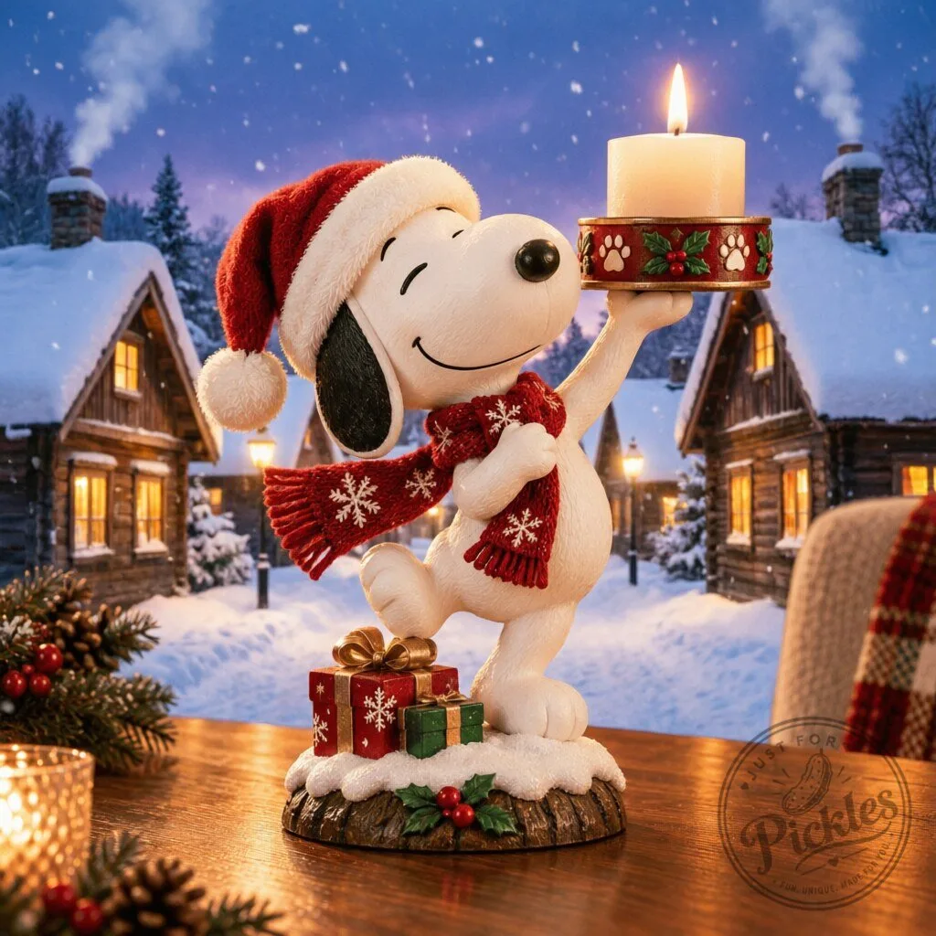 Snoopy Christmas Candle Holder Figurine – Peanuts Holiday Table Decor 7 Snoopy Christmas Candle Holder Figurine – Peanuts Holiday Table Decor product design shown in a detailed view