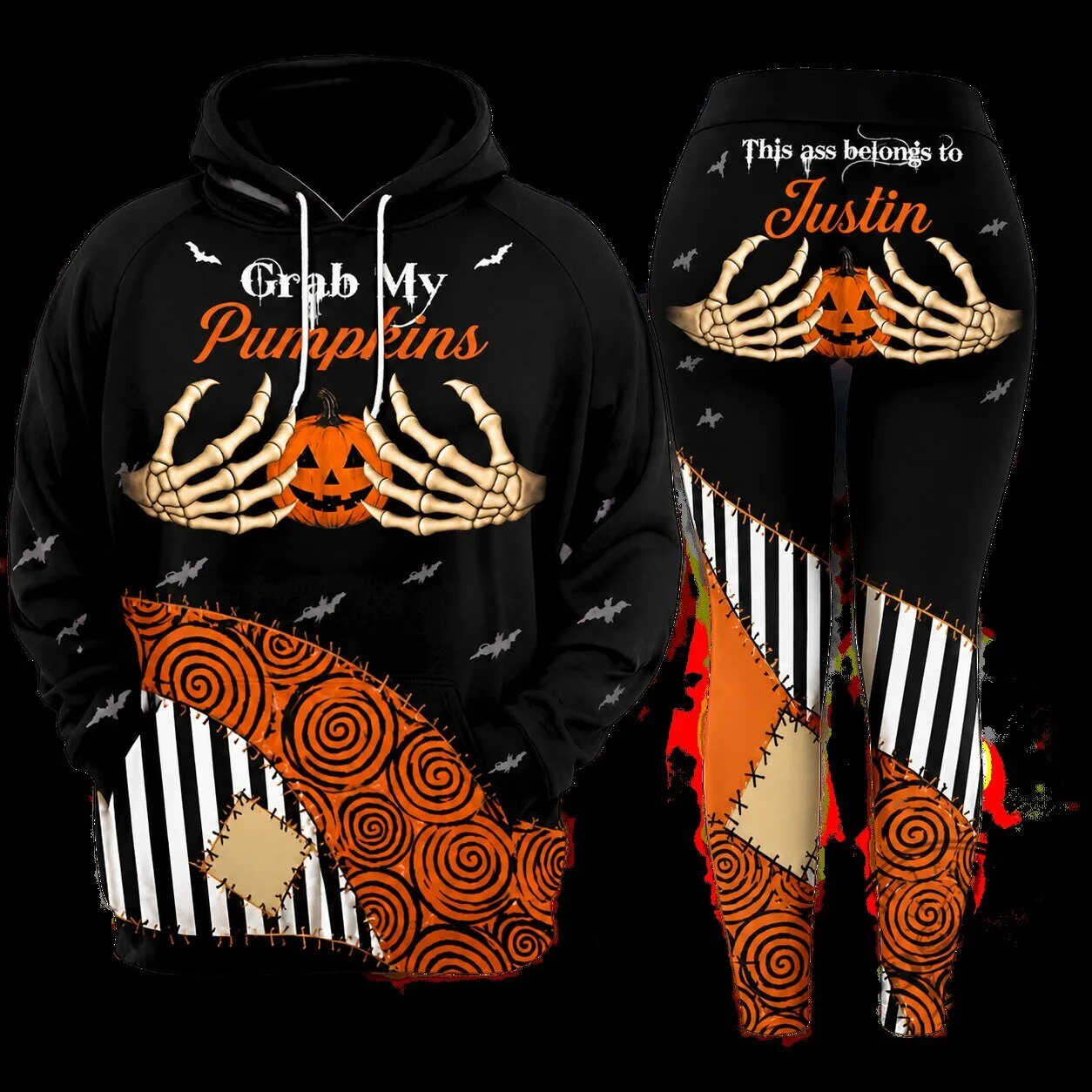 Funny Spooky Party Halloween Gifts For Her - Personalized Hoodie Leggings Set 8 Funny Spooky Party Halloween Gifts For Her - Personalized Hoodie Leggings Set product design shown in a detailed view