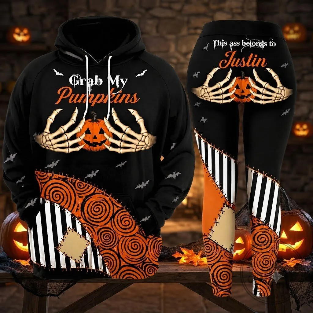 Funny Spooky Party Halloween Gifts For Her - Personalized Hoodie Leggings Set 9 Funny Spooky Party Halloween Gifts For Her - Personalized Hoodie Leggings Set product design shown in a detailed view