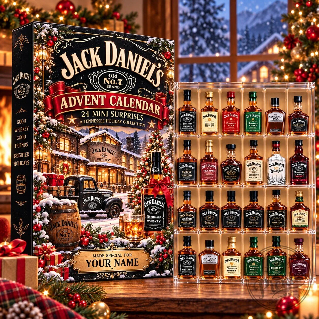 Jack Daniels Wine Christmas Advent Calendar Personalized Gift For Fan