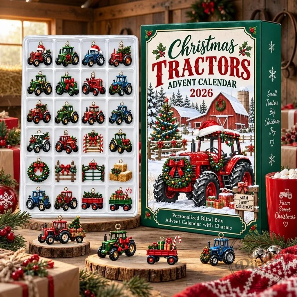 Christmas Tractor Advent Calendar - Box Advent Calendar - Christmas Gift For Famers