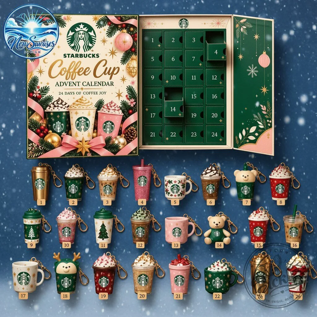 24 Days Starbucks Coffee Cup Advent Calendar – Holiday Mini Mug Ornament Gift Box