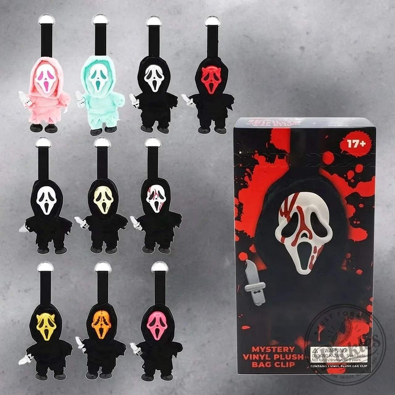 Ghostface Mystery Vinyl Plush Bag Clip – Horror Movie Blind Box Keychain