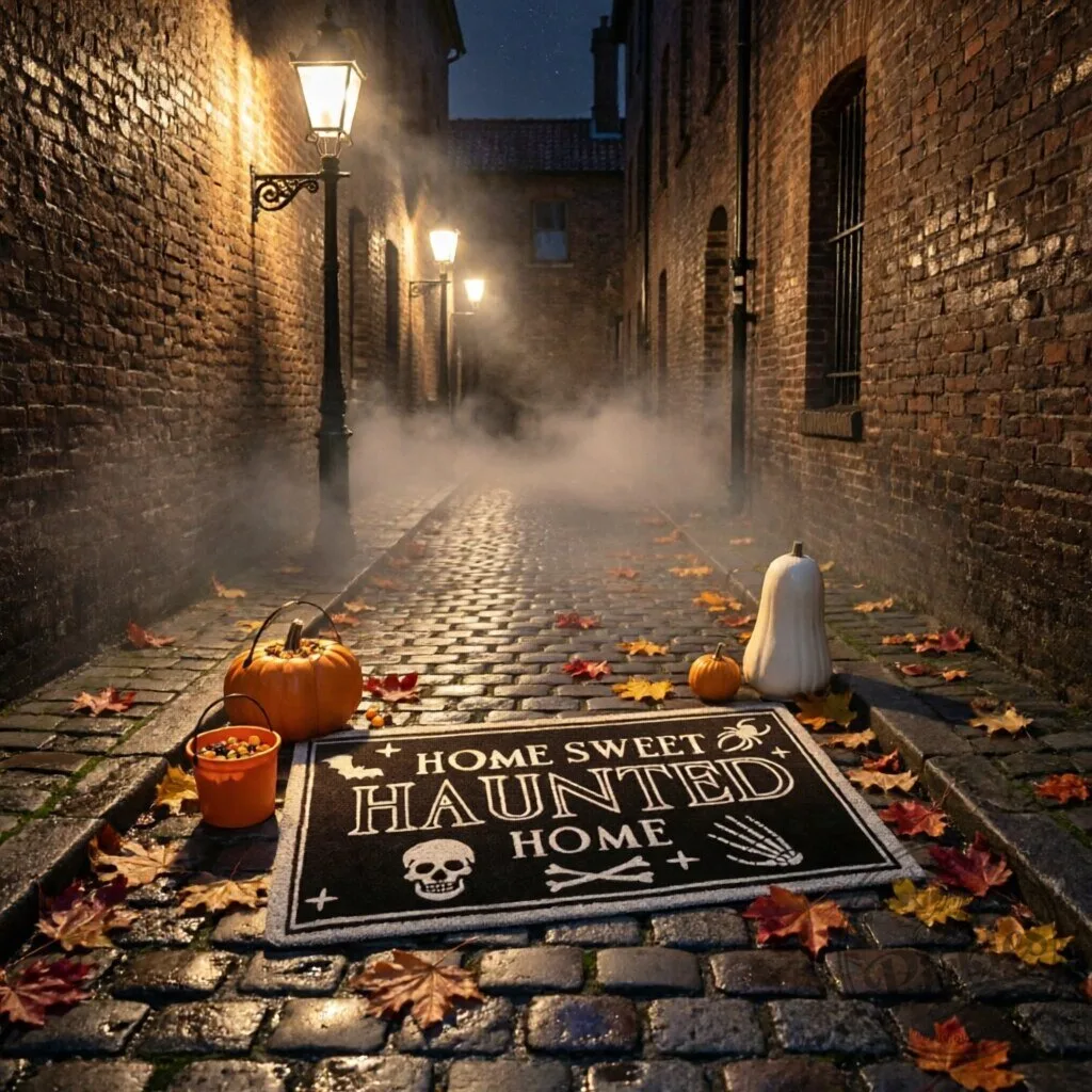 Home Sweet Haunted Home Doormat – Spooky Halloween Entryway Floor Mat