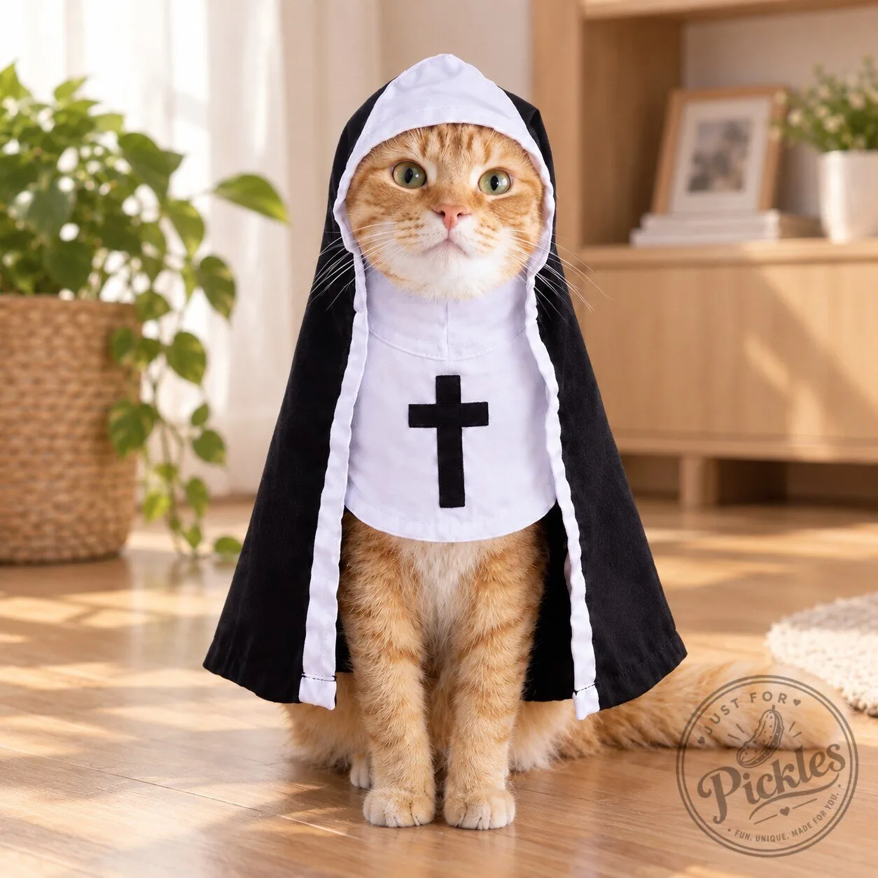 Funny Nun Cat Dog Costume Halloween For Pets