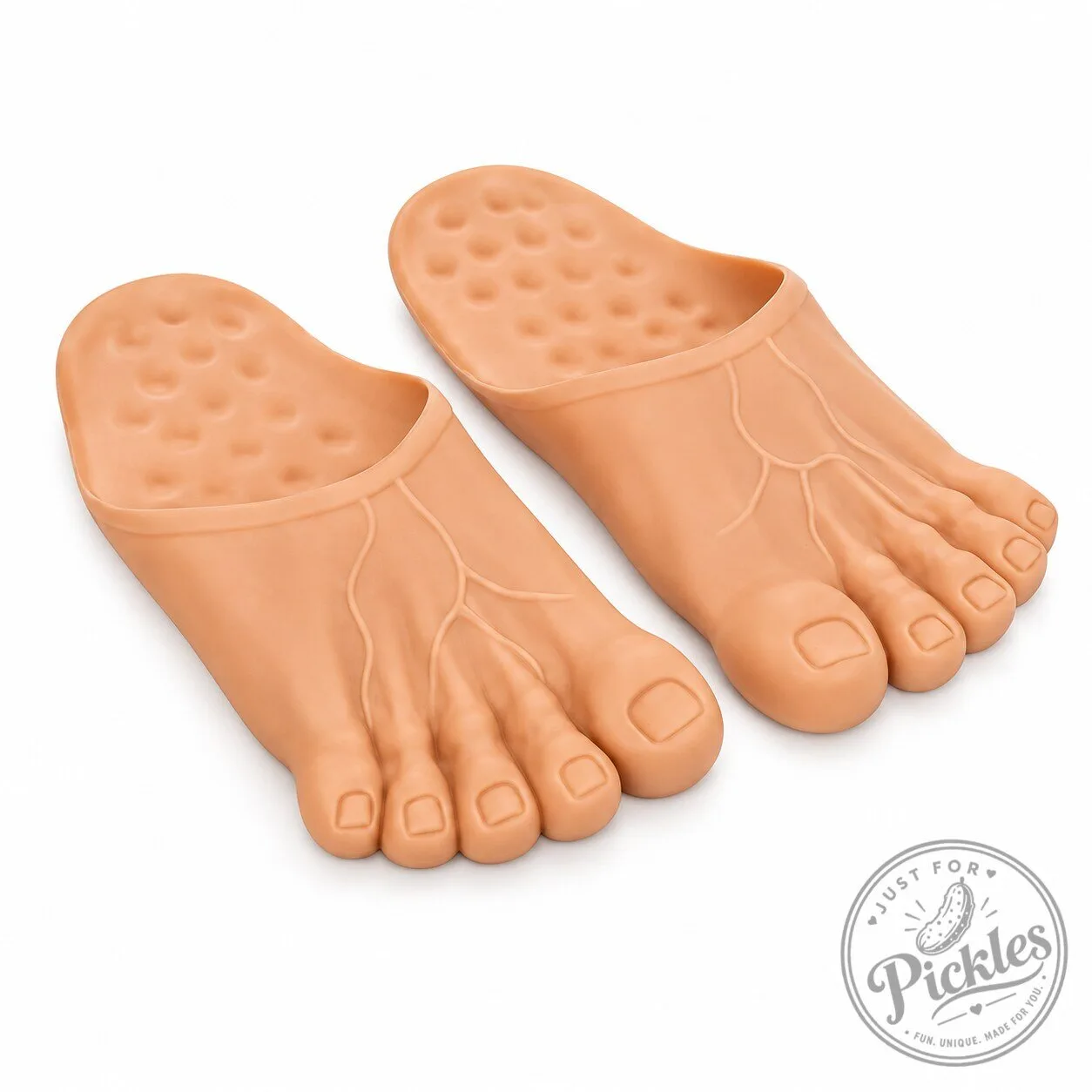 Nicky Bigs Novelties Jumbo Big Foot Shoe Covers - Funny Bare Feet Slippers Caveman Monster Realistic Giant Feet Adult Halloween Costume Accessories, Beige, One-Size