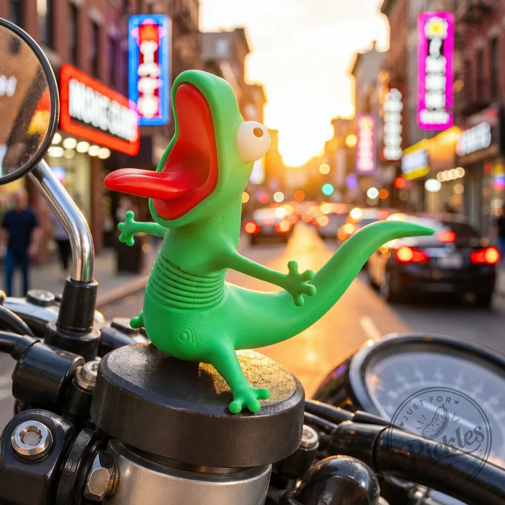 Funny Screaming Green Lizard Car Dashboard Ornament – Novelty Gecko Figurine