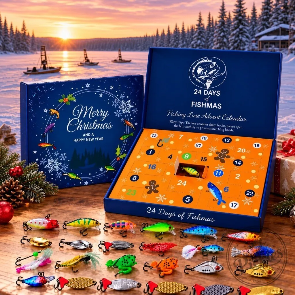 24 Days of Fishmas Christmas Gift For Fishing Lovers - Personalized Advent Calendar