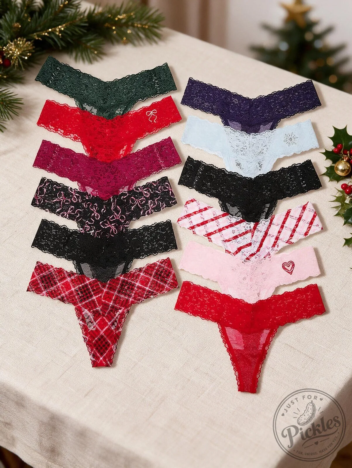 12-Pack Thong Panties Holiday Advent Calendar 11 12-Pack Thong Panties Holiday Advent Calendar product design shown in a detailed view