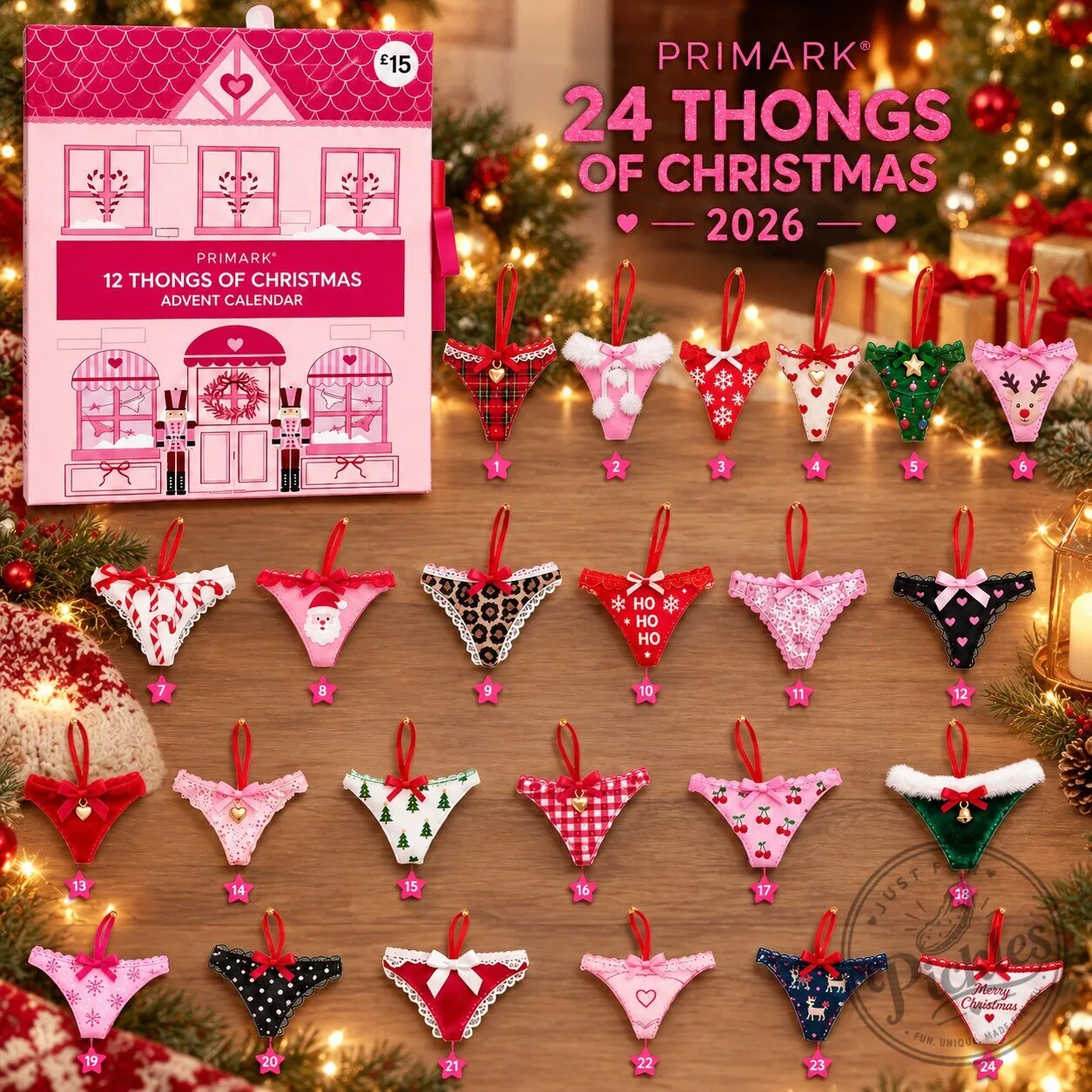 Primark 24 Day Thongs of Christmas 2026 Advent Calendar 24-Piece Set 8 Primark 24 Day Thongs of Christmas 2026 Advent Calendar 24-Piece Set product design shown in a detailed view