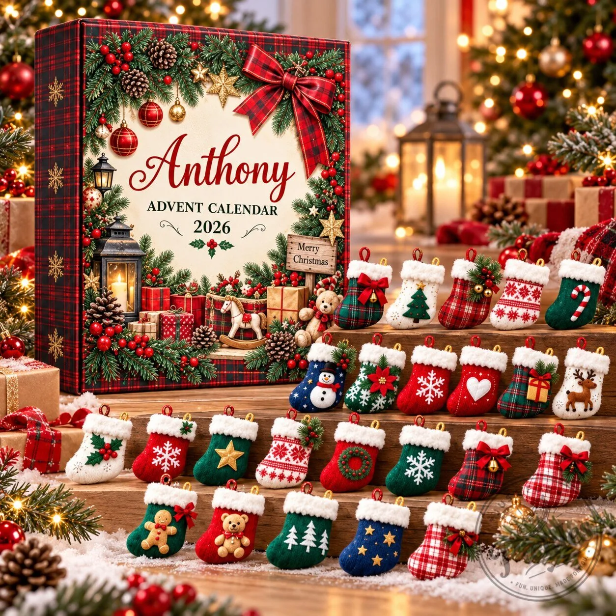 Personalized Anthony Christmas Stocking Advent Calendar 2026