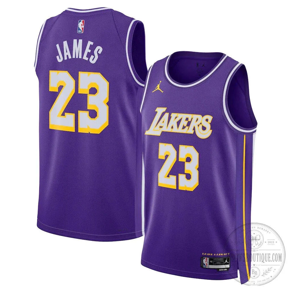 LeBron James Los Angeles Lakers Purple Statement Edition Basketball Jersey