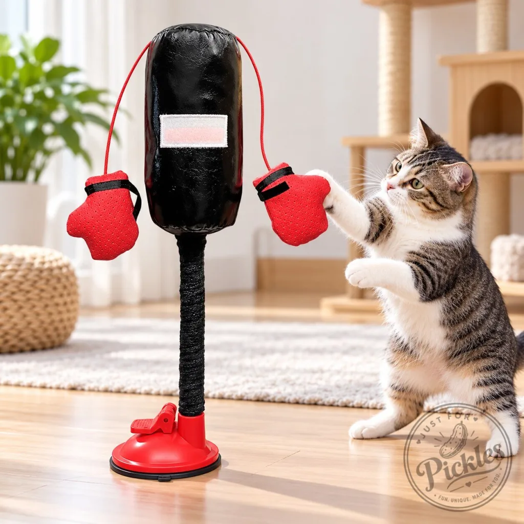 Cat Boxing Punching Bag Toy with Suction Cup Base – Interactive Pet Scratching Post Toy Cat Boxing Punching Bag Toy with Suction Cup Base – Interactive Pet Scratching Post Toy
