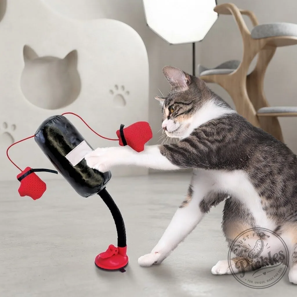Cat Boxing Punching Bag Toy with Suction Cup Base – Interactive Pet Scratching Post Toy 8 Cat Boxing Punching Bag Toy with Suction Cup Base – Interactive Pet Scratching Post Toy product design shown in a detailed view