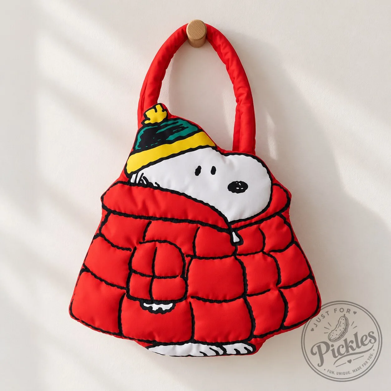 Peanuts Oversized Puffer Snoopy Padded Tote Bag 2 Peanuts Oversized Puffer Snoopy Padded Tote Bag