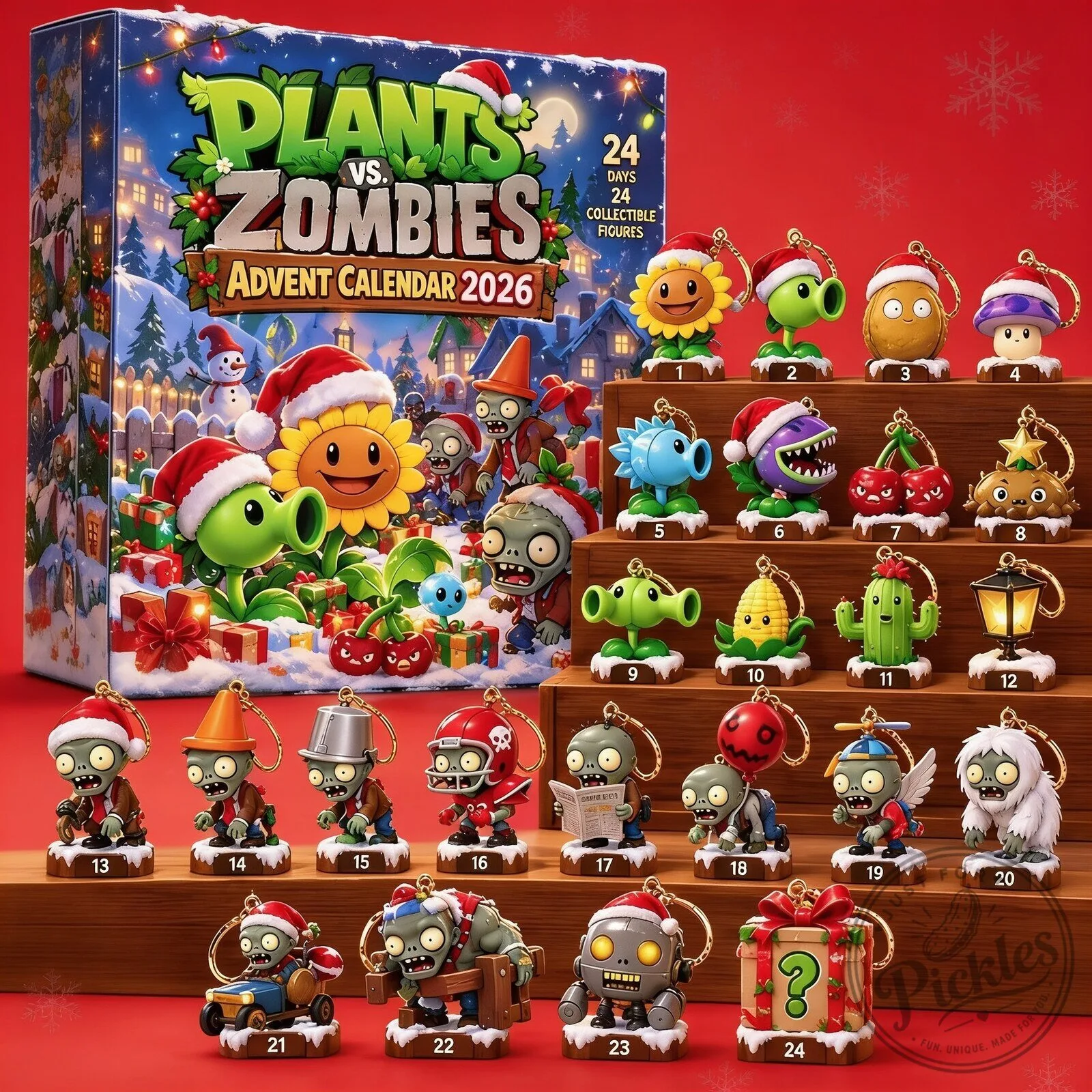Plants vs Zombies Advent Calendar 2026 – 24 Days Mini Figures Ornaments Set 8 Plants vs Zombies Advent Calendar 2026 – 24 Days Mini Figures Ornaments Set product design shown in a detailed view