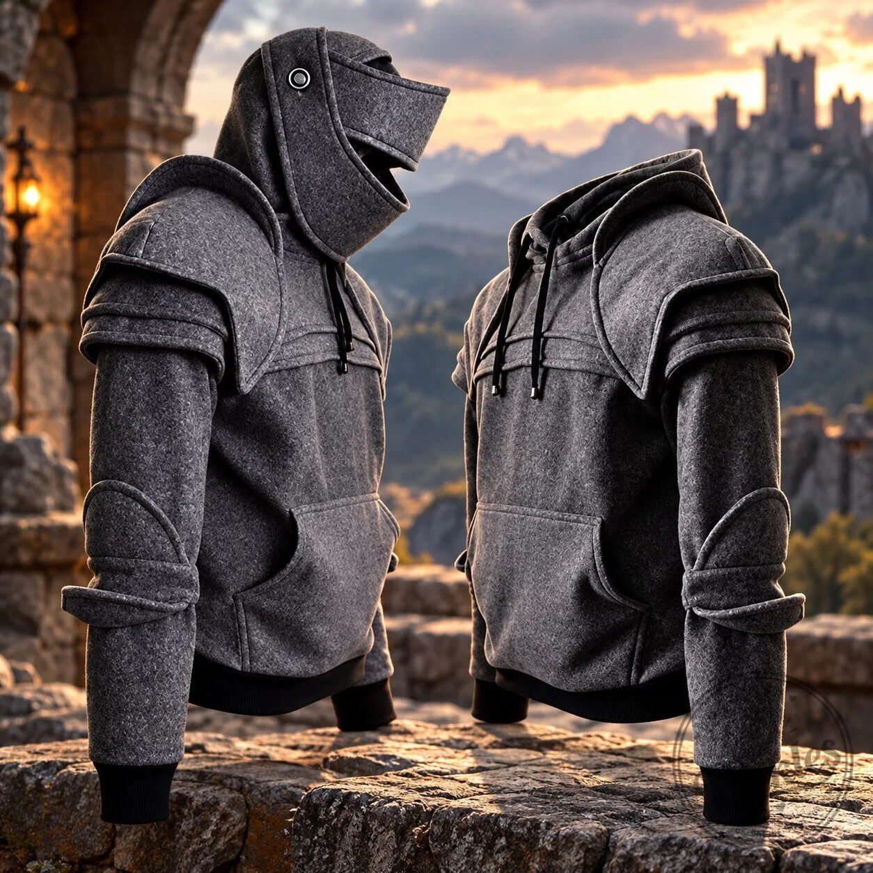 Cosplay Costume Hooded Sweatshirt with Shoulder Pads for Adults Men Women Unisex 9 Cosplay Costume Hooded Sweatshirt with Shoulder Pads for Adults Men Women Unisex product design shown in a detailed view
