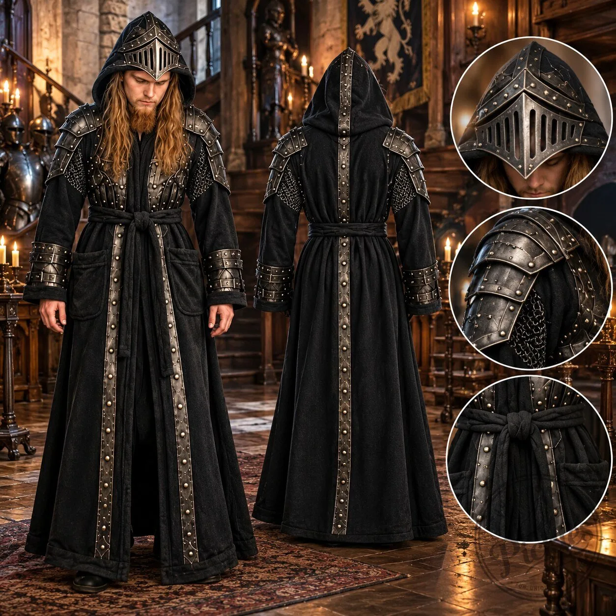 Medieval Knight Hooded Bathrobe