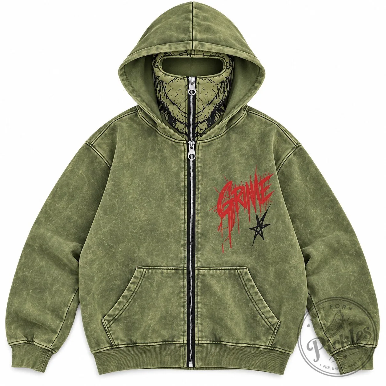 Grime Full Zip Balaclava Mask Hoodie 1 Grime Full Zip Balaclava Mask Hoodie