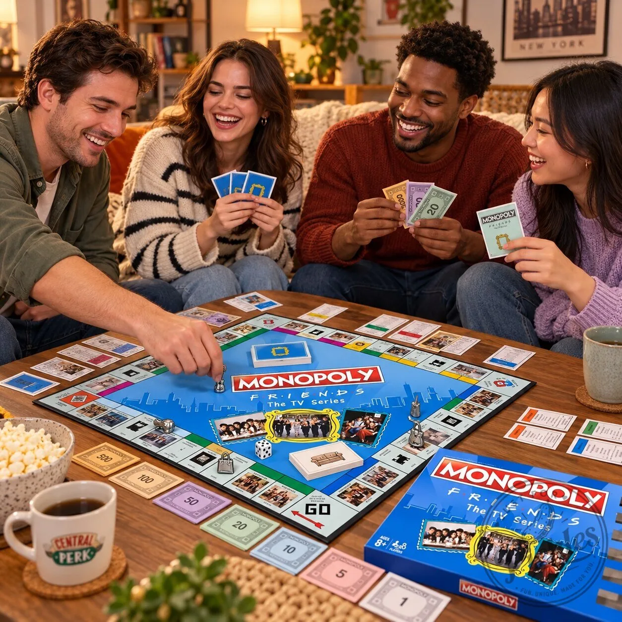 Monopoly Friends The TV Series Edition Board Game 15 Monopoly Friends The TV Series Edition Board Game product design shown in a detailed view