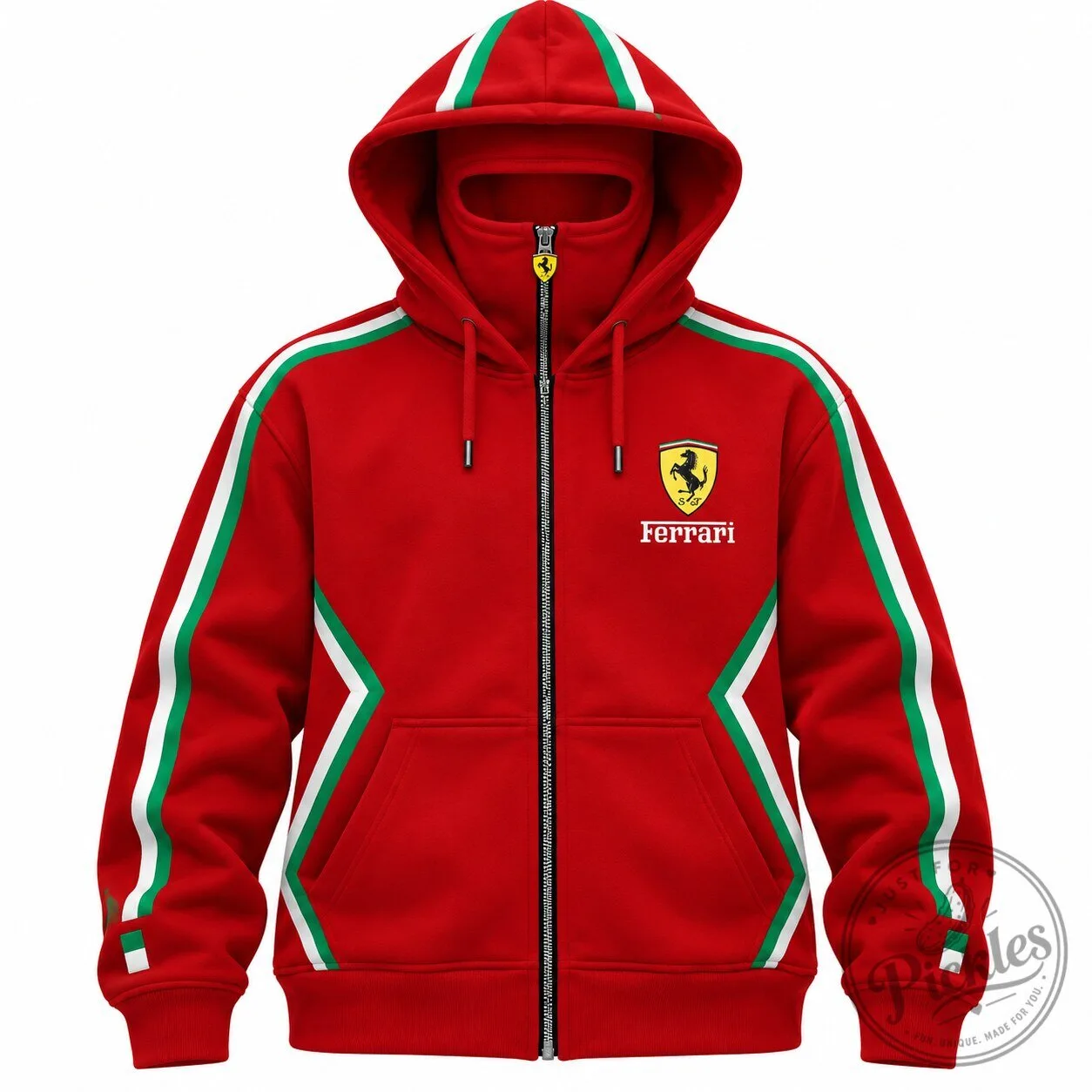 Scuderia Ferrari F1 Full Zip Balaclava Mask Hoodie