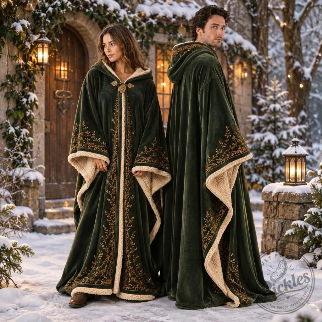 Medieval Forest Green Velvet Cloak Medieval Forest Green Velvet Cloak
