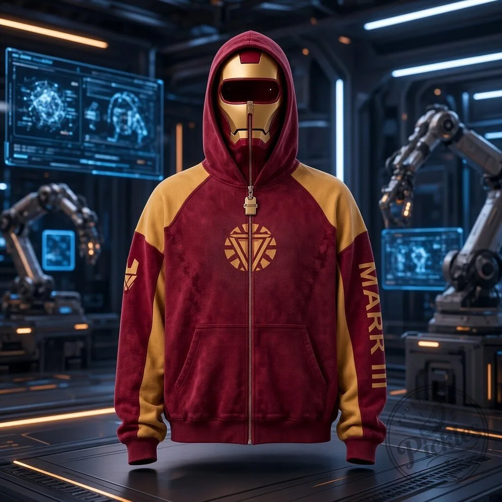 Iron Man Mark III Full Zip Balaclava Mask Hoodie